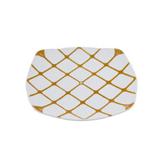 10 Inch White Square Plate With Silver Rim Design 10 Pieces - hotpackwebstore.com - Premium Plates