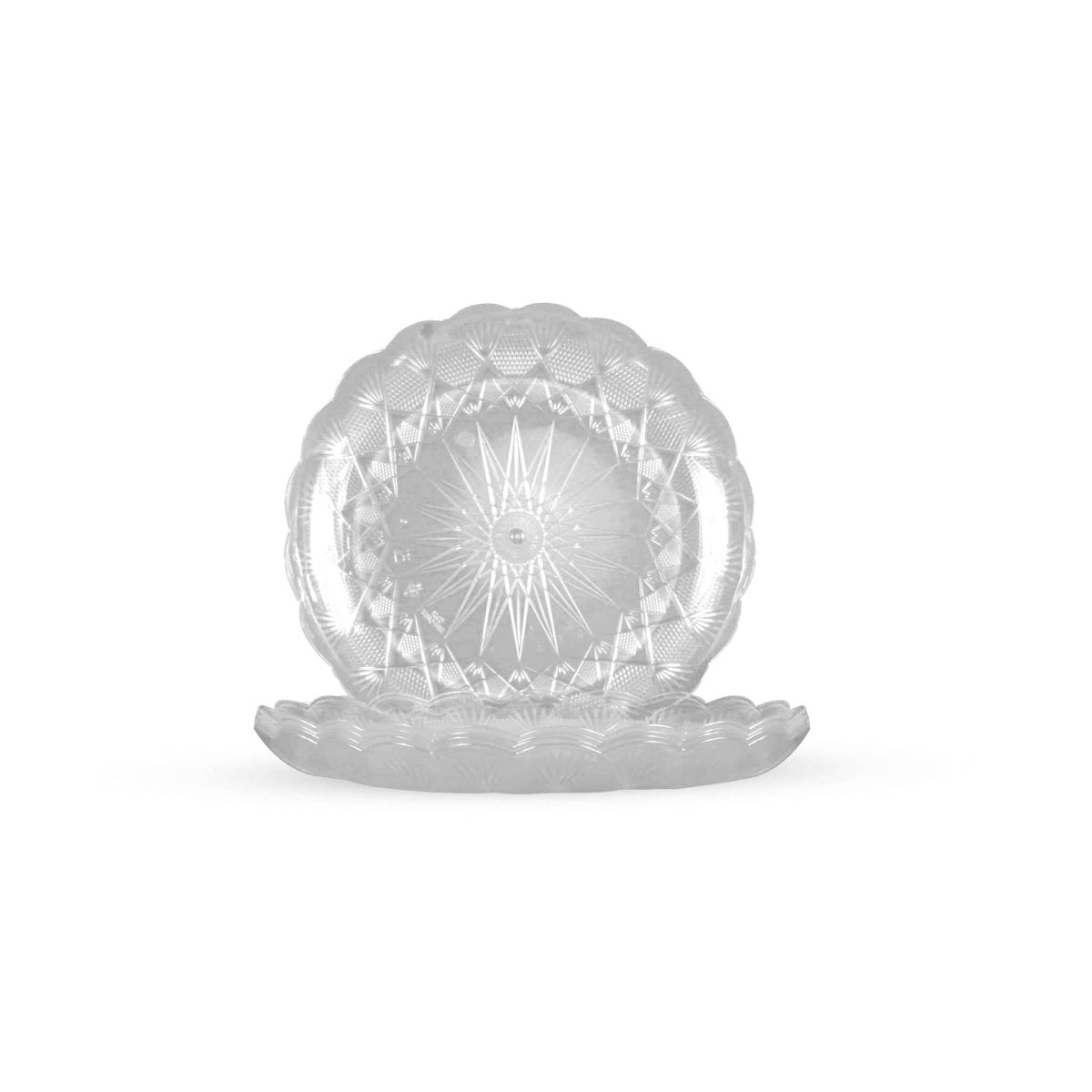 12 cm Round Crystal Design Plate 10 kg - hotpackwebstore.com - Plastic Crystal Plates