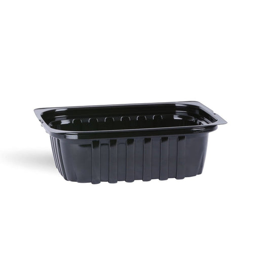 12 Oz Black Rectangular Container 50 Pieces x 10 Packets - hotpackwebstore.com - Rectangular Containers