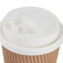 12 Oz Kraft Ripple Paper Cup With Lid 10 Pieces - hotpackwebstore.com - Ripple Paper Cups