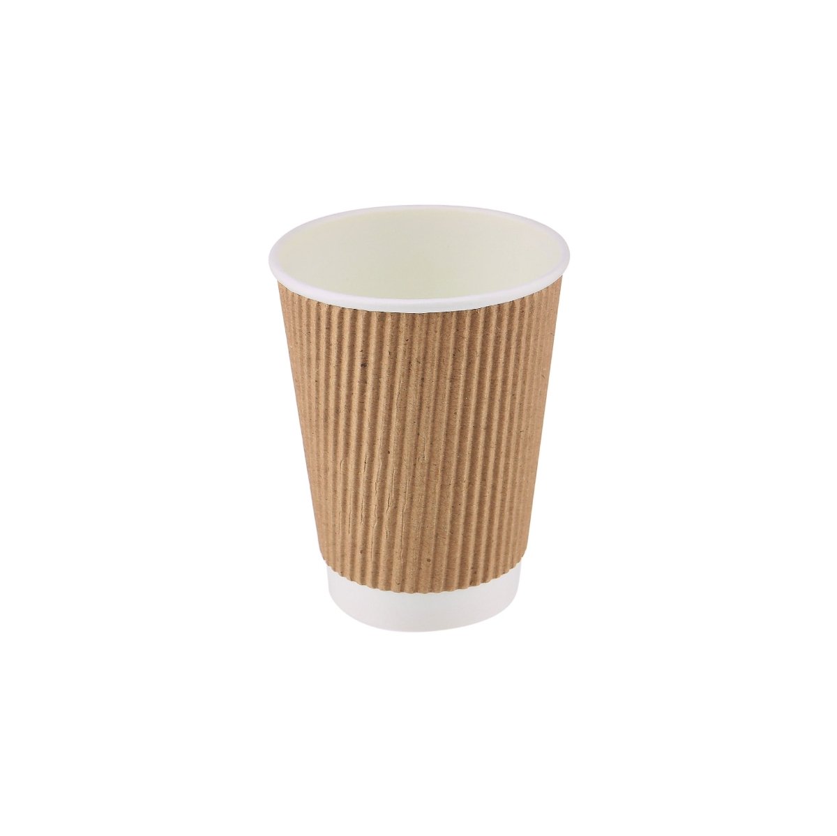 12 Oz Kraft Ripple Paper Cup With Lid 10 Pieces - hotpackwebstore.com - Ripple Paper Cups