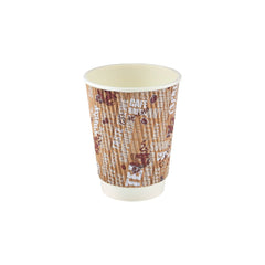 12 Oz Printed Ripple Paper Cup With Lid 10 Pieces - hotpackwebstore.com - Ripple Paper Cups