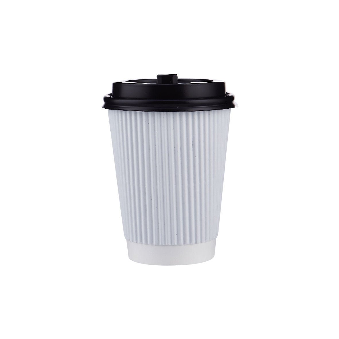 12 Oz White Ripple Paper Cup With Lid 10 Pieces - hotpackwebstore.com - Ripple Paper Cups