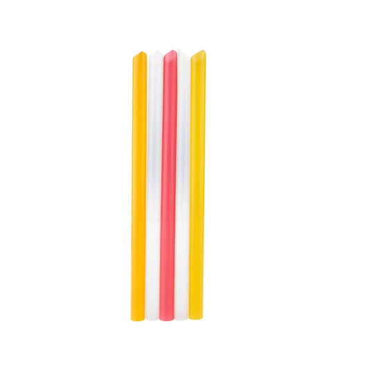 12mm Mixed Colors Straight Straws Clear Wrap - hotpackwebstore.com - Plastic Straws