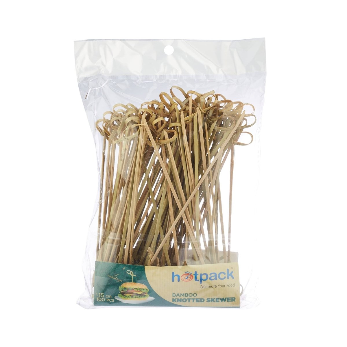 15 cm Disposable Bamboo Knotted Skewer - hotpackwebstore.com - Bamboo Skewer