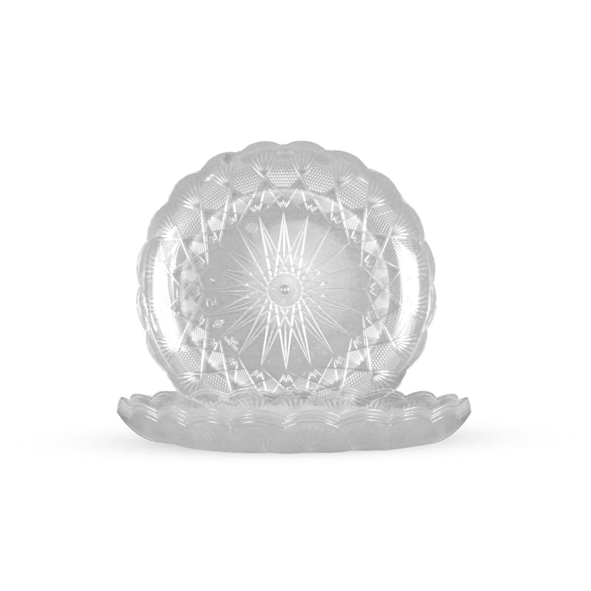24 cm Round Crystal Design Plate 10 kg - hotpackwebstore.com - Plastic Crystal Plates