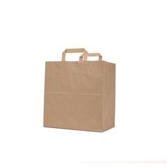 24x12x31 cm Kraft Brown Paper Bag Flat Handle - hotpackwebstore.com - Flat Handle Paper Bags