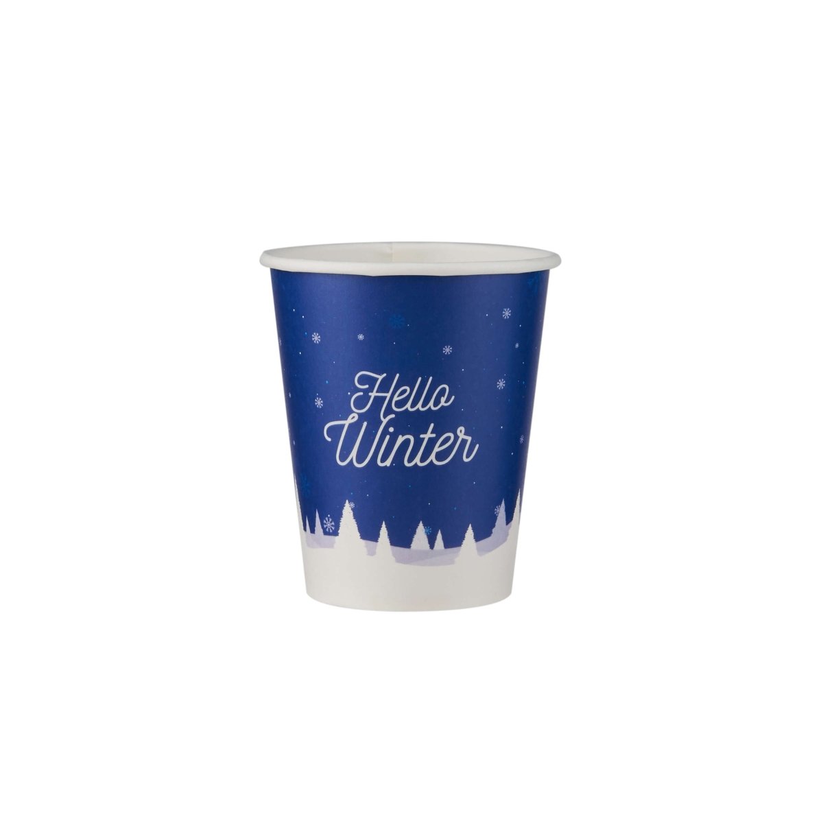 25 Pieces 8 Oz Winter Single Wall Paper Cups - hotpackwebstore.com - Single Wall Paper Cups