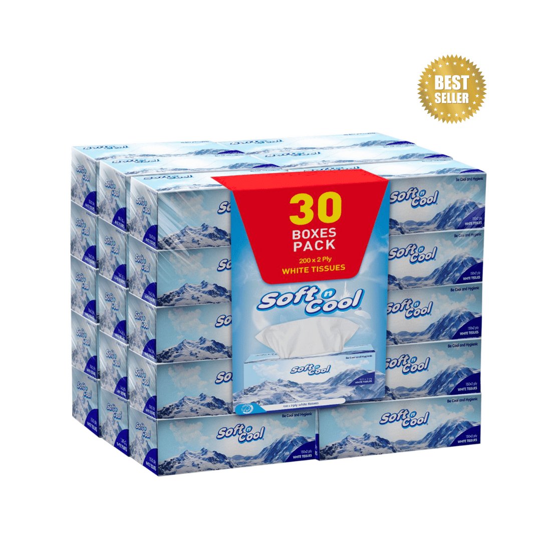 30 boxes Soft n Cool Facial Tissue 200 Sheets x 2 ply - hotpackwebstore.com - Facial Tissue