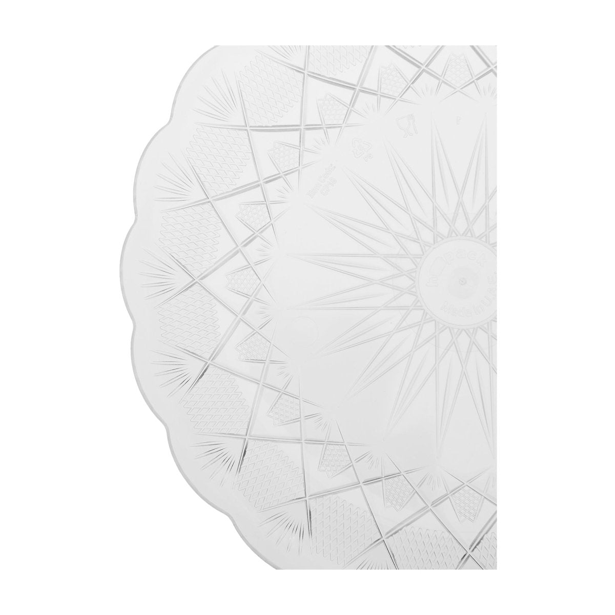 5 Pieces Round Crystal Plate - hotpackwebstore.com - Plastic Plates