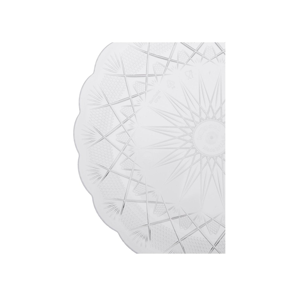 5 Pieces Round Crystal Plate - hotpackwebstore.com - Plastic Plates