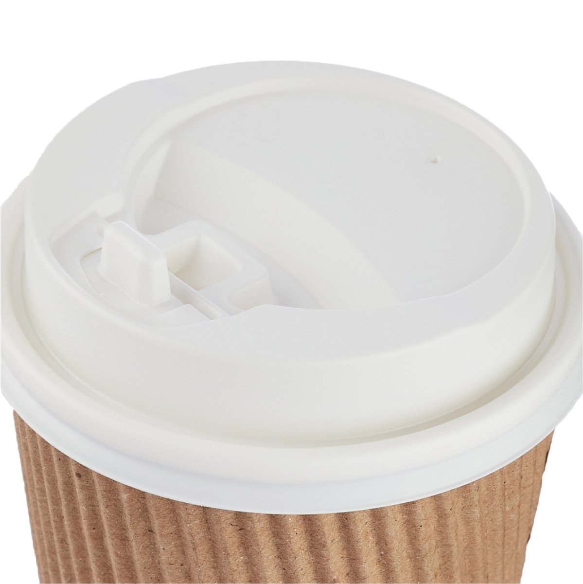 8 Oz Kraft Ripple Paper Cup With Lid 10 Pieces - hotpackwebstore.com - Ripple Paper Cups