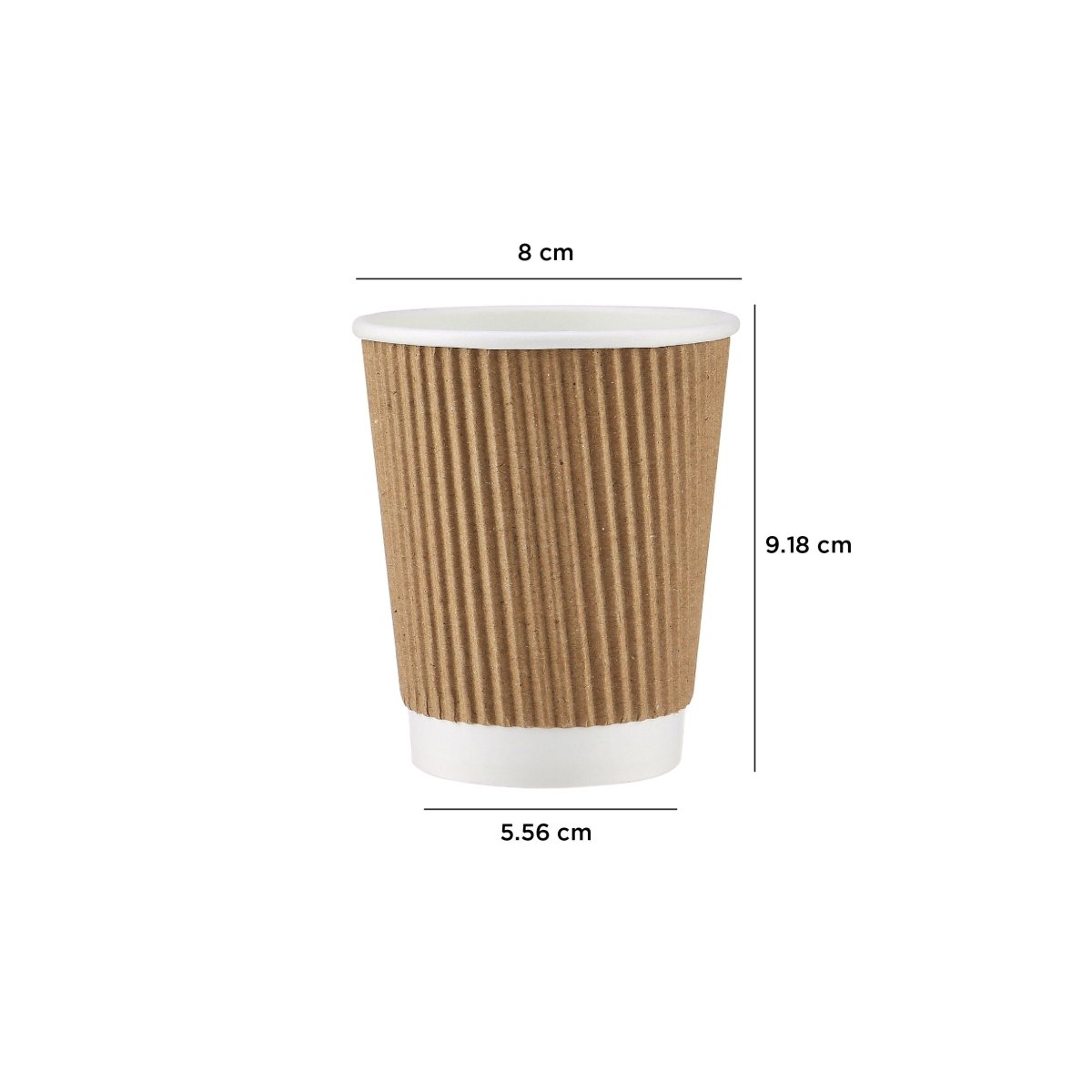 8 Oz Kraft Ripple Paper Cup With Lid 10 Pieces - hotpackwebstore.com - Ripple Paper Cups