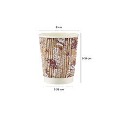 8 Oz Printed Design Ripple Paper Cup With Lid 10 Pieces - hotpackwebstore.com - Ripple Paper Cups