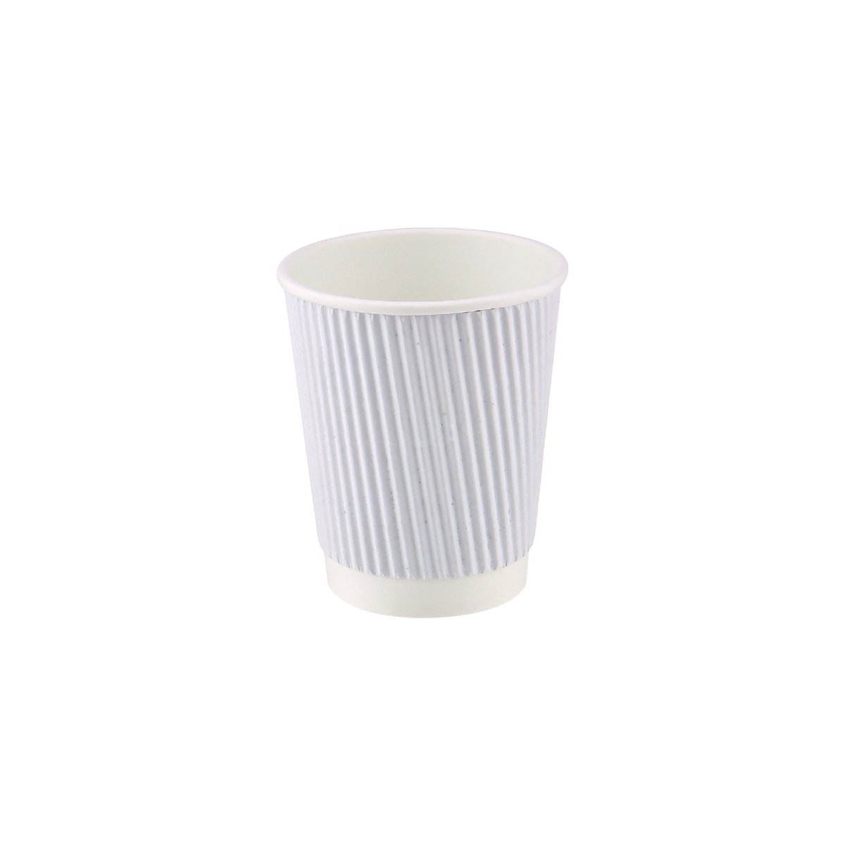 8 Oz White Ripple Paper Cup With Lid 10 Pieces - hotpackwebstore.com - Ripple Paper Cups