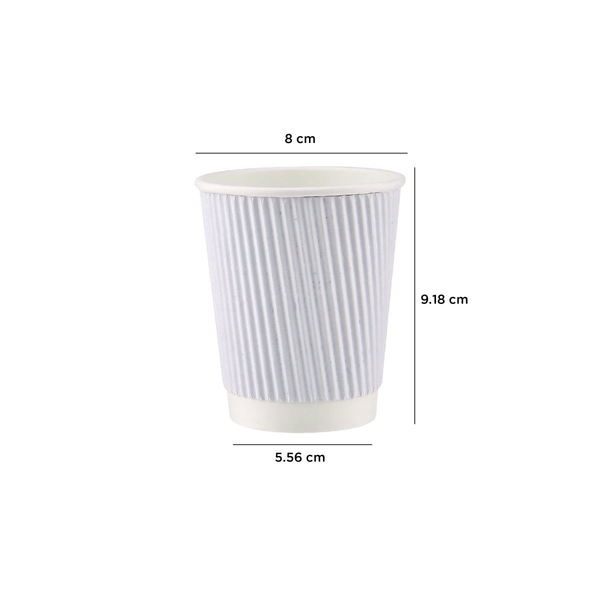 8 Oz White Ripple Paper Cup With Lid 10 Pieces - hotpackwebstore.com - Ripple Paper Cups