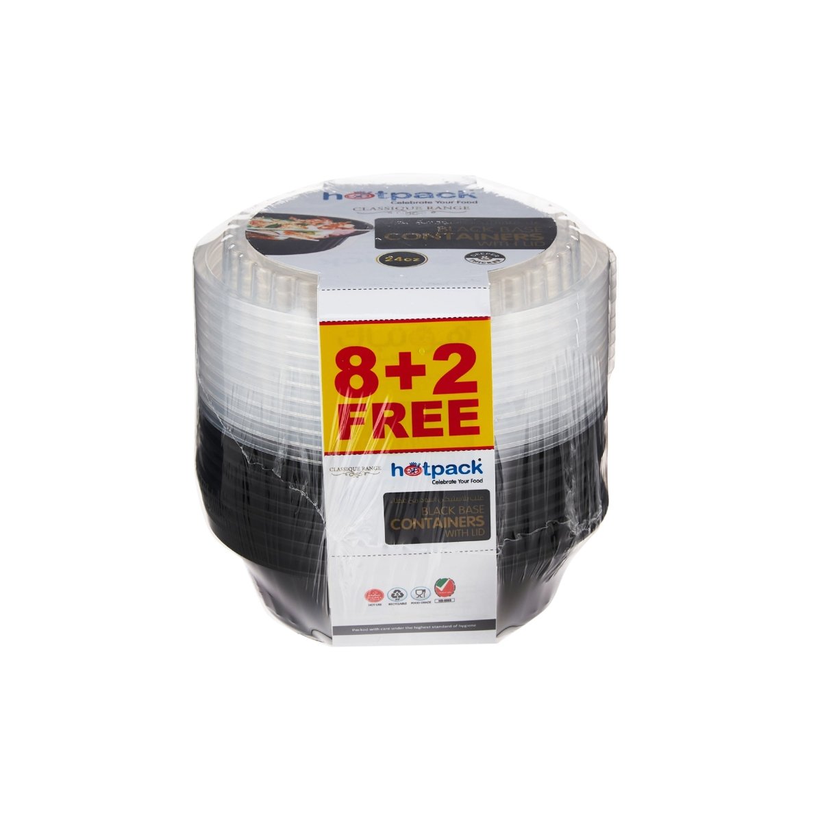 8+2 Offer Black Base Round Container 24 oz - hotpackwebstore.com - 