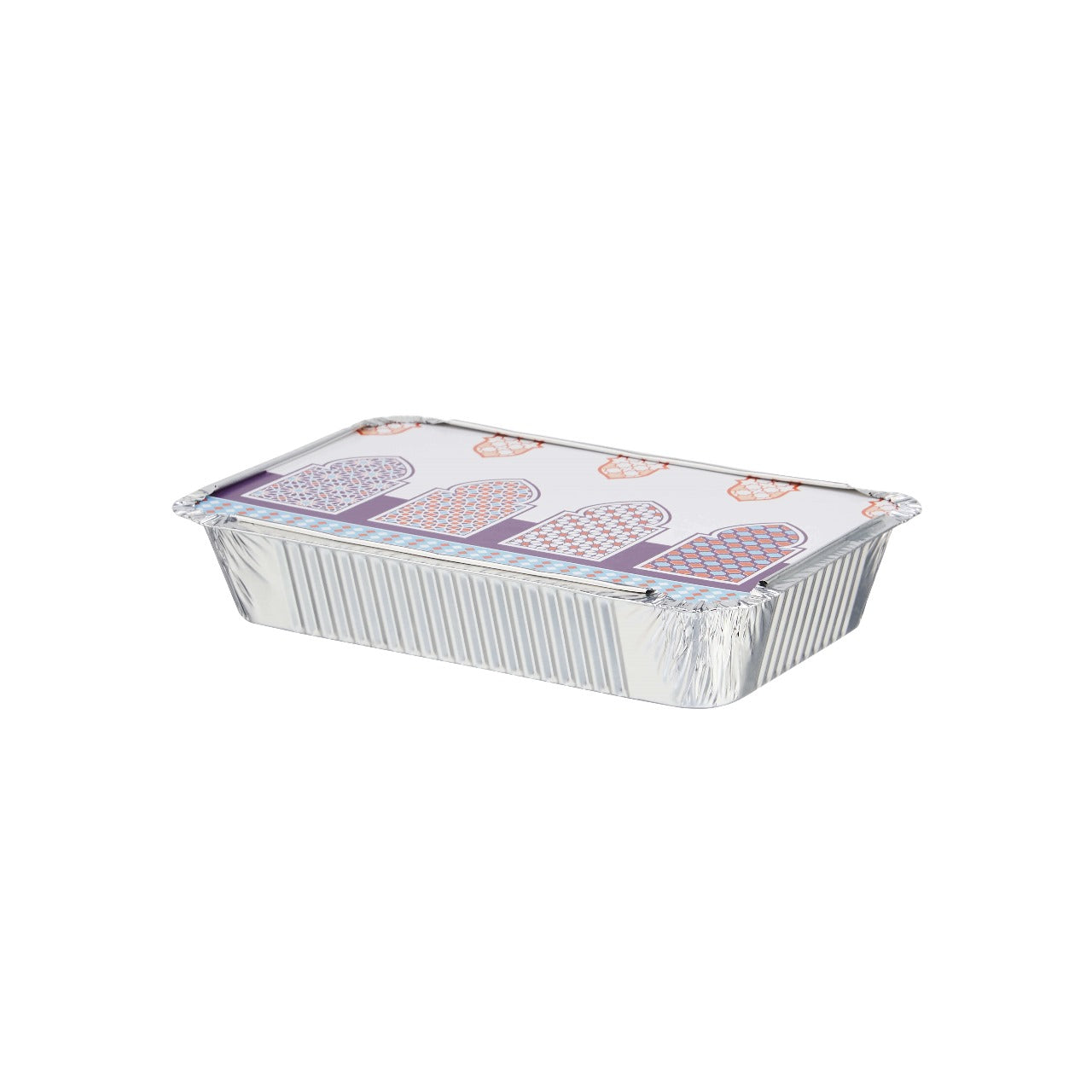 50 Pieces Offer Pack Aluminium Container With Ramadan Theme Lid