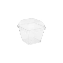 Clear Square Plastic Dessert Cup With Lid