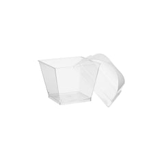 Clear Square Plastic Dessert Cup With Lid