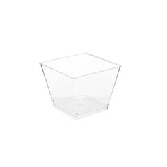 Clear Square Plastic Dessert Cup With Lid