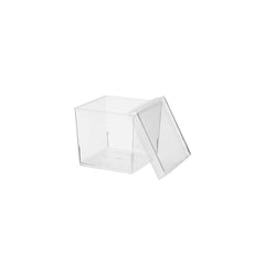 Clear Square Plastic Dessert Cup With Lid