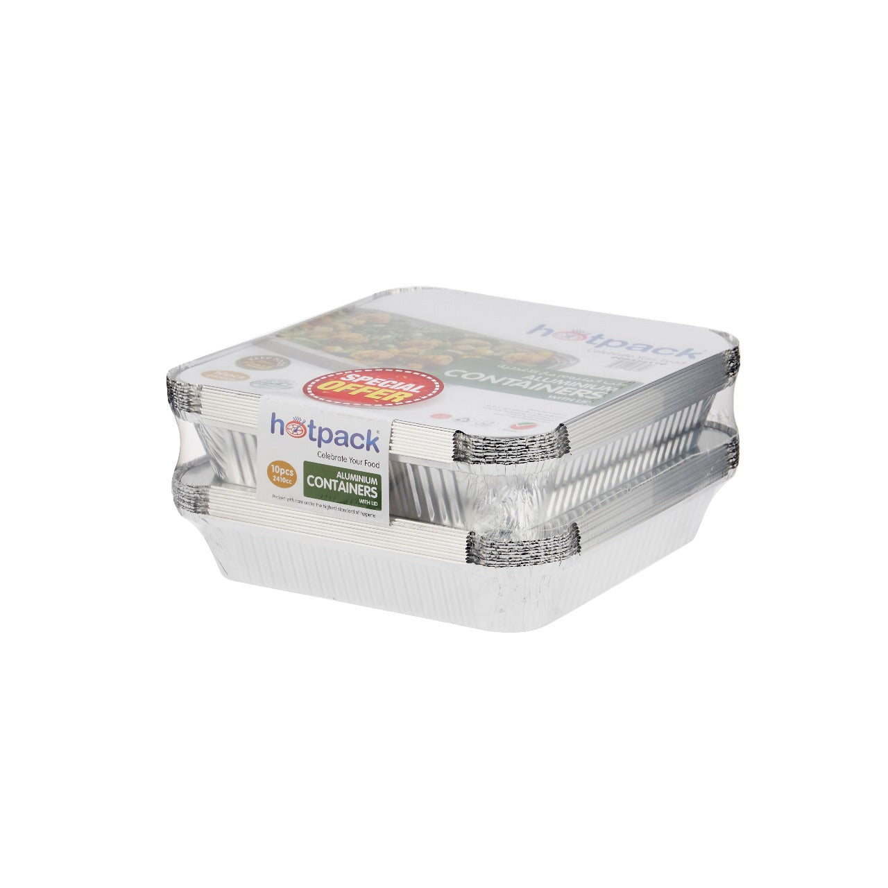 Aluminum Twin Pack Food Storage Container Silver