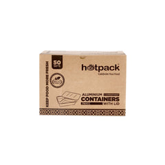 Aluminium Containers with Lid 50 Pieces Pack - hotpackwebstore.com - Aluminium Containers