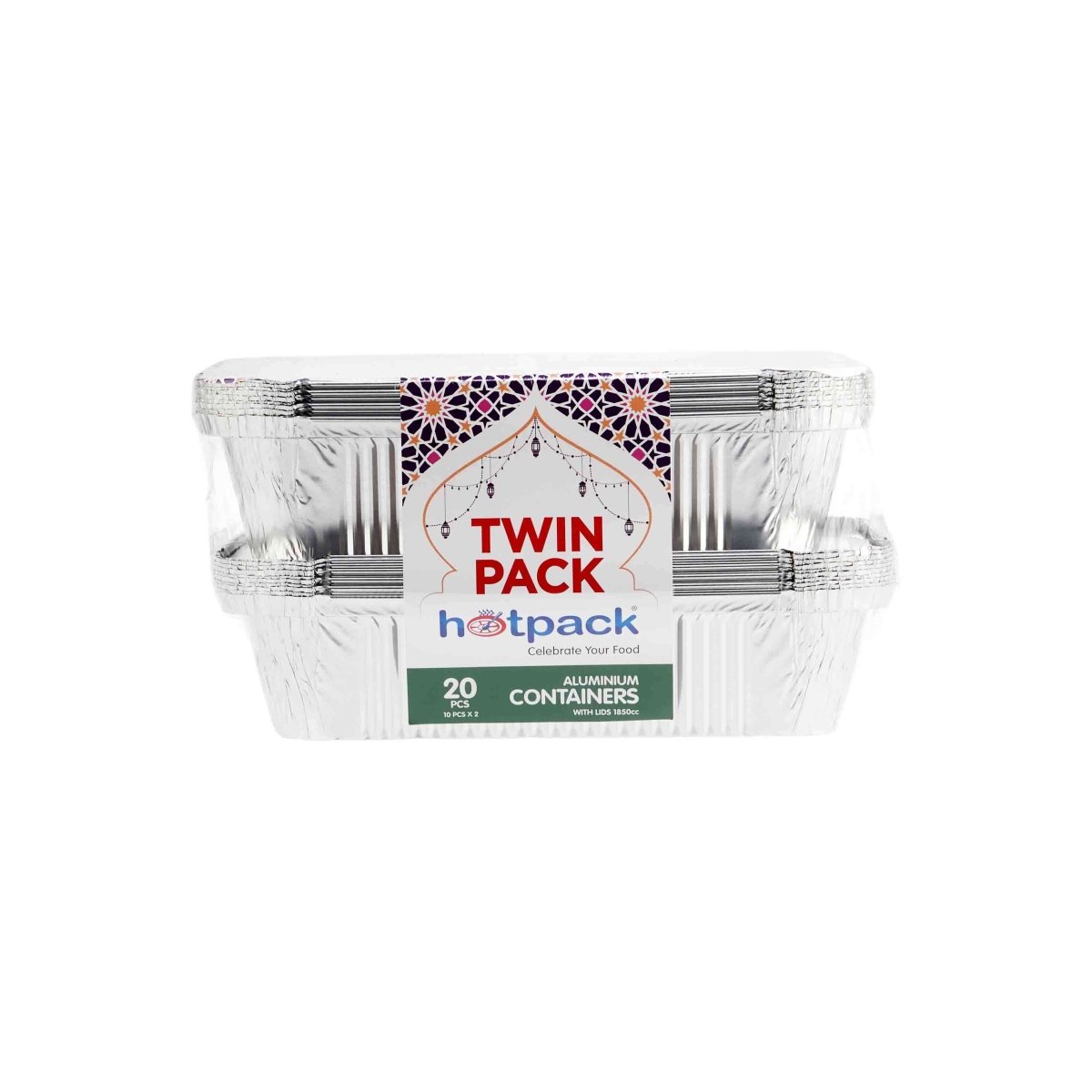 Aluminum Twin Pack Food Storage Container 1850 cc - hotpackwebstore.com - Aluminium Containers