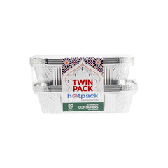 Aluminum Twin Pack Food Storage Container 1850 cc - hotpackwebstore.com - Aluminium Containers