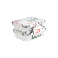 Aluminum Twin Pack Food Storage Container 1850 cc - hotpackwebstore.com - Aluminium Containers