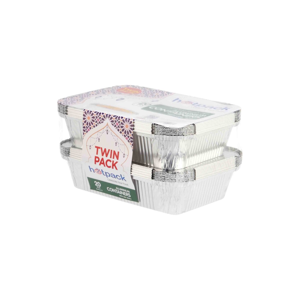 Aluminum Twin Pack Food Storage Container 1850 cc - hotpackwebstore.com - Aluminium Containers