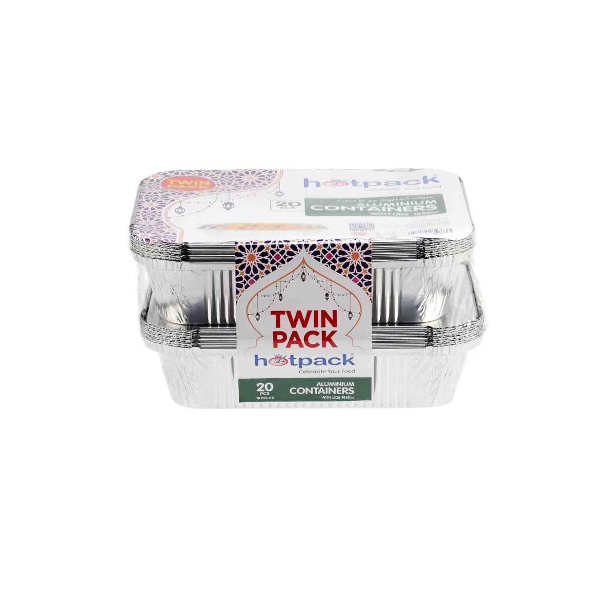 Aluminum Twin Pack Food Storage Container 1850 cc - hotpackwebstore.com - Aluminium Containers