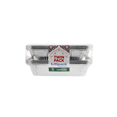 Aluminum Twin Pack Food Storage Container 3650 cc - hotpackwebstore.com - Aluminium Containers