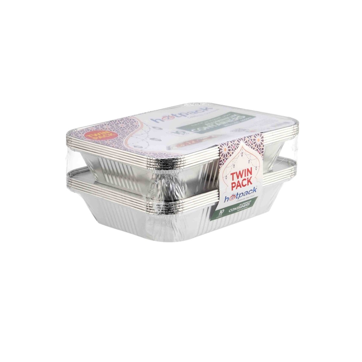 Aluminum Twin Pack Food Storage Container 3650 cc - hotpackwebstore.com - Aluminium Containers