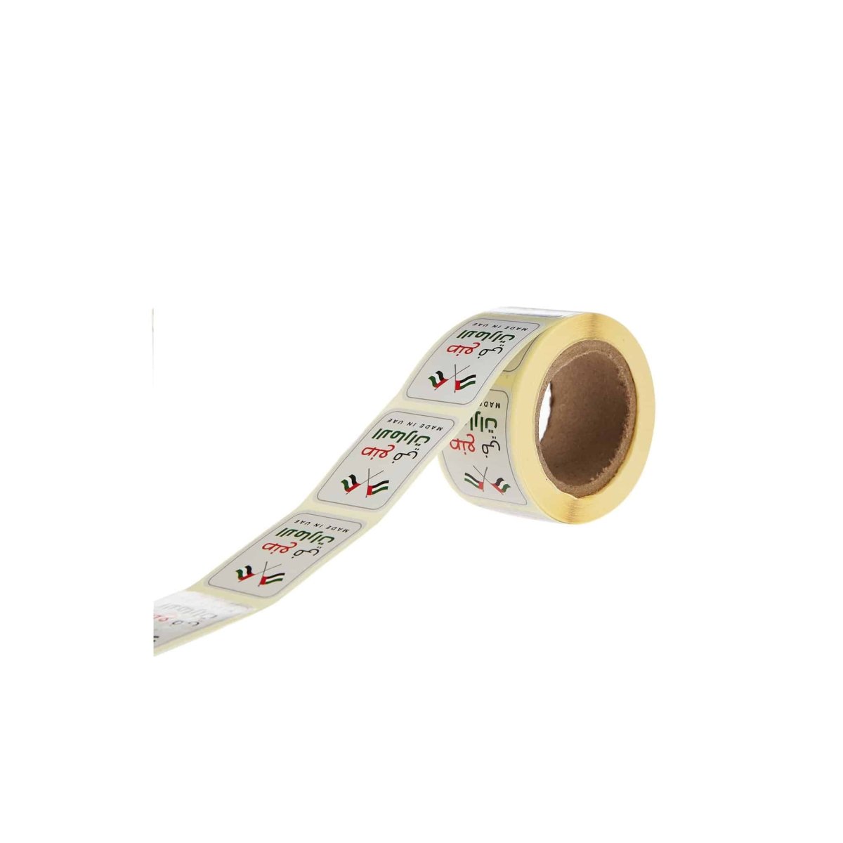 Arabic Made In UAE Sticker Roll 250 Pieces - hotpackwebstore.com - Stickers