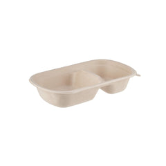 Bio - Degradable 2 Compartment Rectangle Container - hotpackwebstore.com - Bio - Degradable Containers