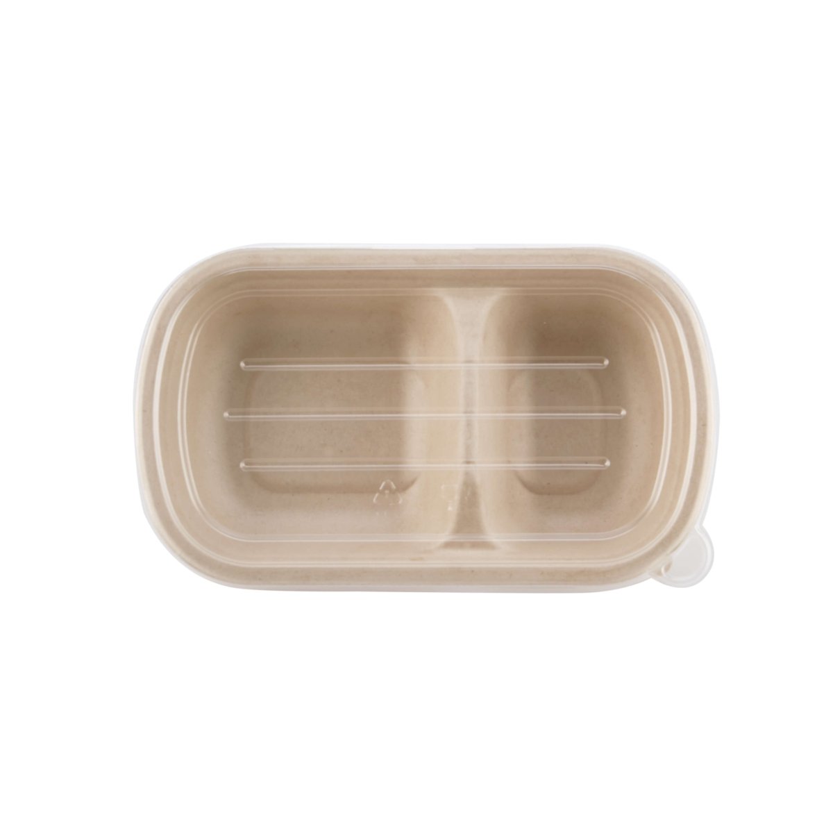 Bio - Degradable 2 Compartment Rectangle Container - hotpackwebstore.com - Bio - Degradable Containers