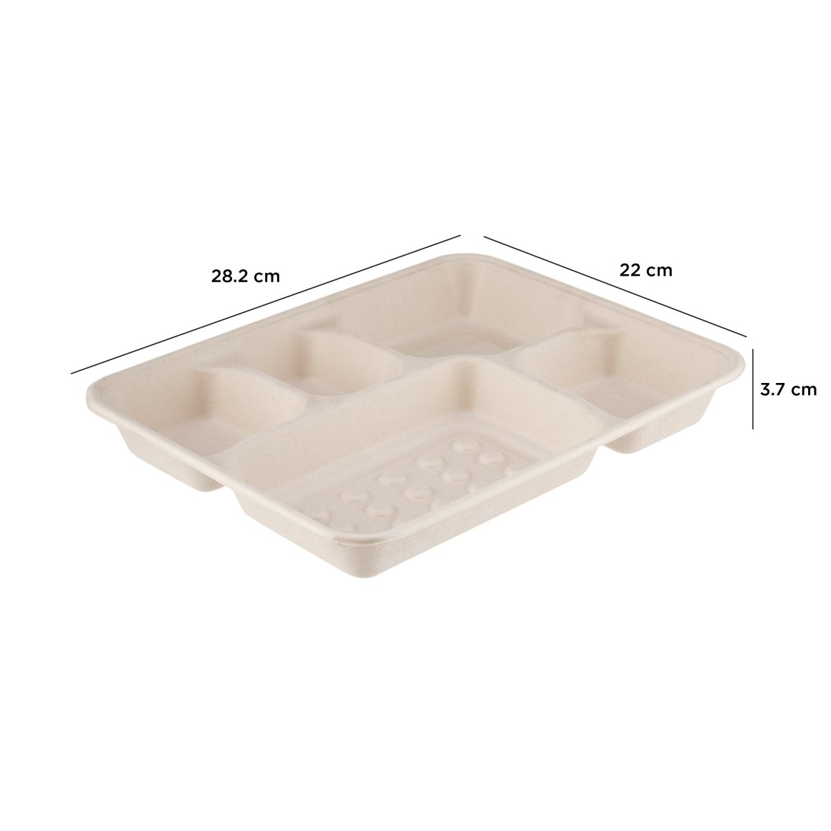 Bio - Degradable 5 Compartment Deep Tray - hotpackwebstore.com - Bio - Degradable Containers