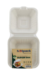 Bio Degradable Burger Box 6 inch 5 Pieces - hotpackwebstore.com - Burger Boxes