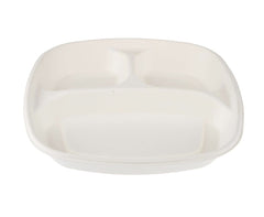 Bio - Degradable Deep 9 Inch 3 - Compartment Container 200 Pieces - hotpackwebstore.com - Bio - Degradable Containers