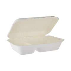 Bio degradable Lunch box in 2 compartment - 500 Pcs - hotpackwebstore.com - Bio - Degradable Products
