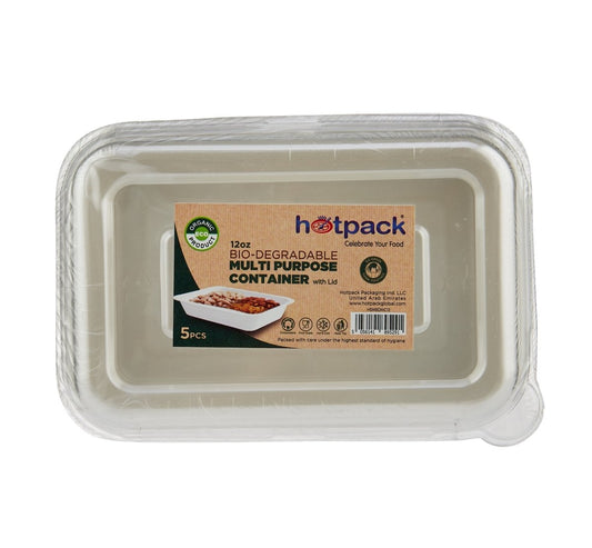 Bio Degradable Multi - Purpose Container 5 Pieces - hotpackwebstore.com - Bio - Degradable Containers