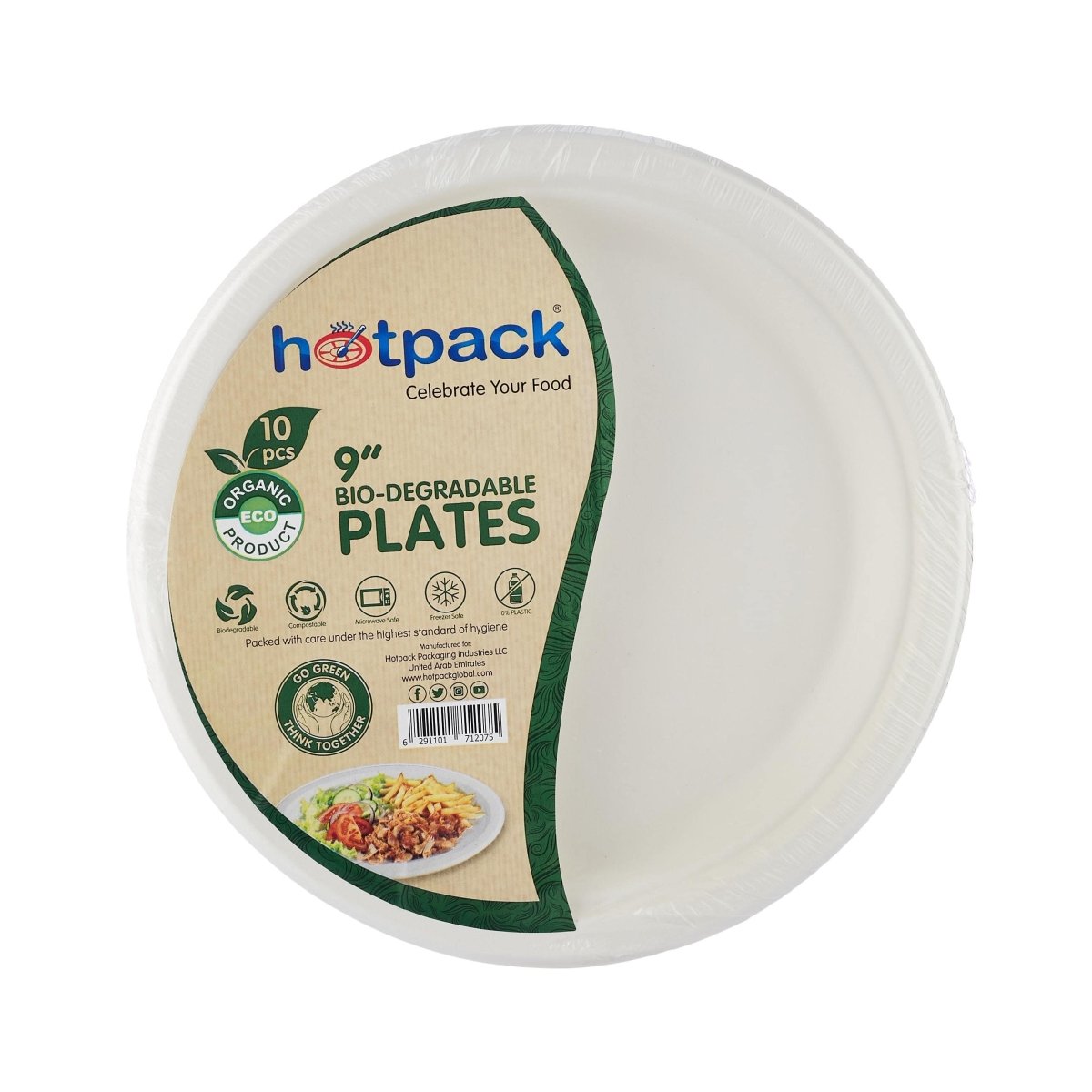 Biodegradable Paper Pulp Plate | 10 Pieces - hotpackwebstore.com - 