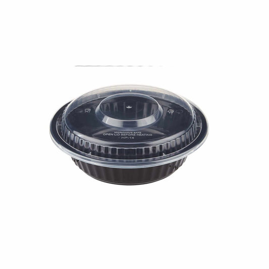 Black Base Heavy Duty Round Container 16 Oz 300 Pieces - hotpackwebstore.com - Black Base Containers