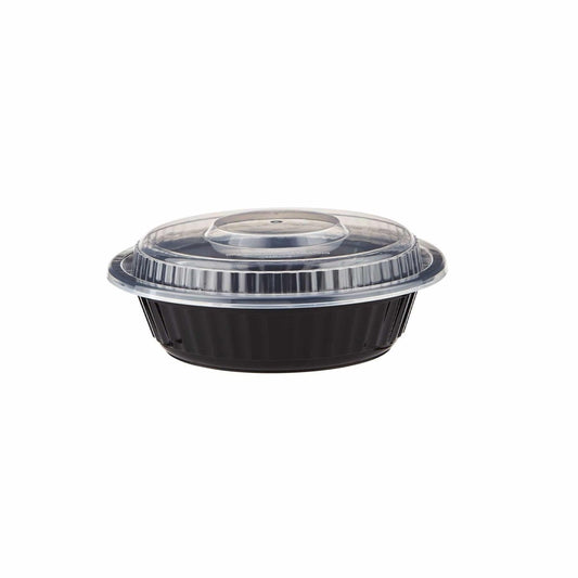 Black Base Heavy Duty Round Container 16 Oz 300 Pieces - hotpackwebstore.com - Black Base Containers