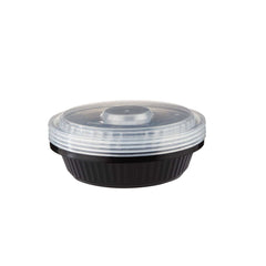 Black Base Heavy Duty Round Container 24 Oz 300 Pieces - hotpackwebstore.com - Black Base Containers