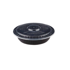 Black Base Heavy Duty Round Container 24 Oz 300 Pieces - hotpackwebstore.com - Black Base Containers