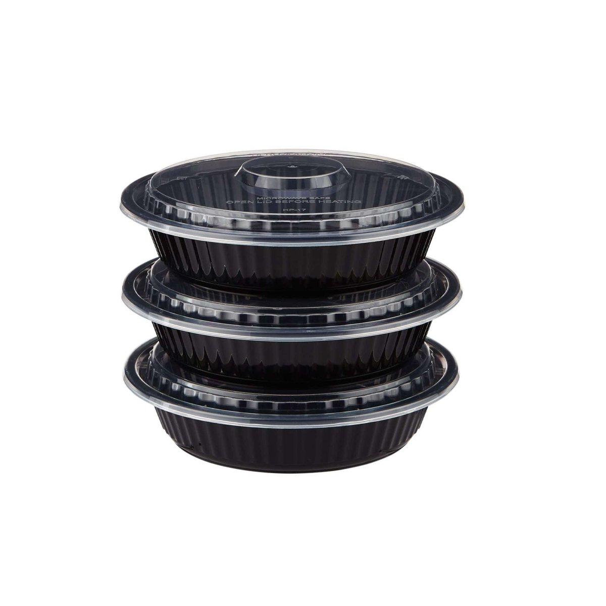 Black Base Heavy Duty Round Container 24 Oz 300 Pieces - hotpackwebstore.com - Black Base Containers