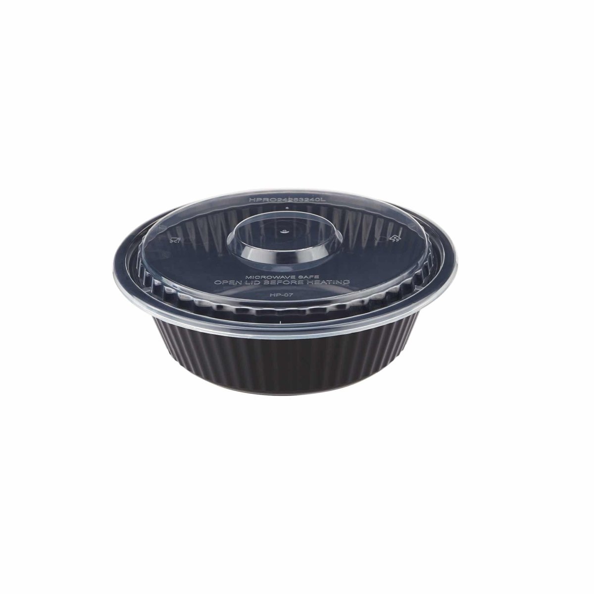 Black Base Heavy Duty Round Container 32 Oz 300 Pieces - hotpackwebstore.com - Black Base Containers